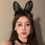 레이스 깃털 머리띠