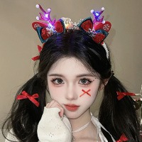 발광 리본 루돌프 머리띠